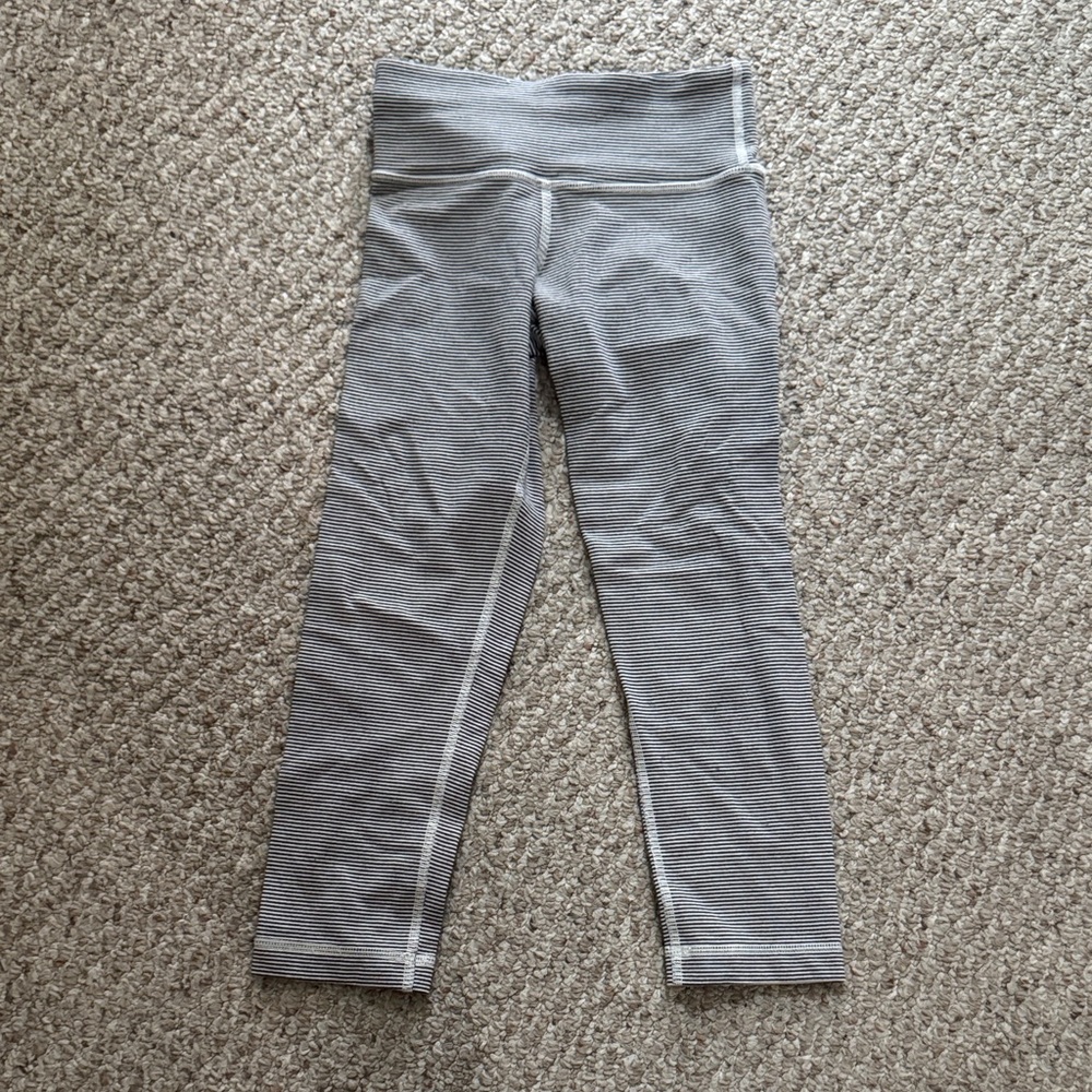Lululemon Athletica Gray Striped Leggings